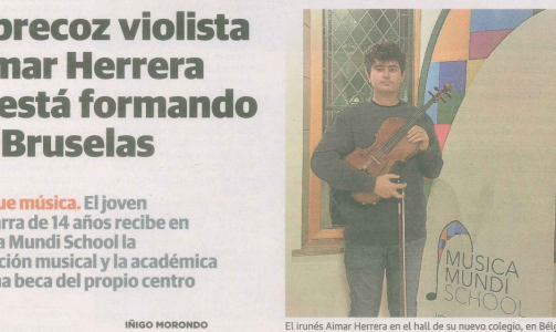 El ex alumno Aimar Herrera en el Diario Vasco