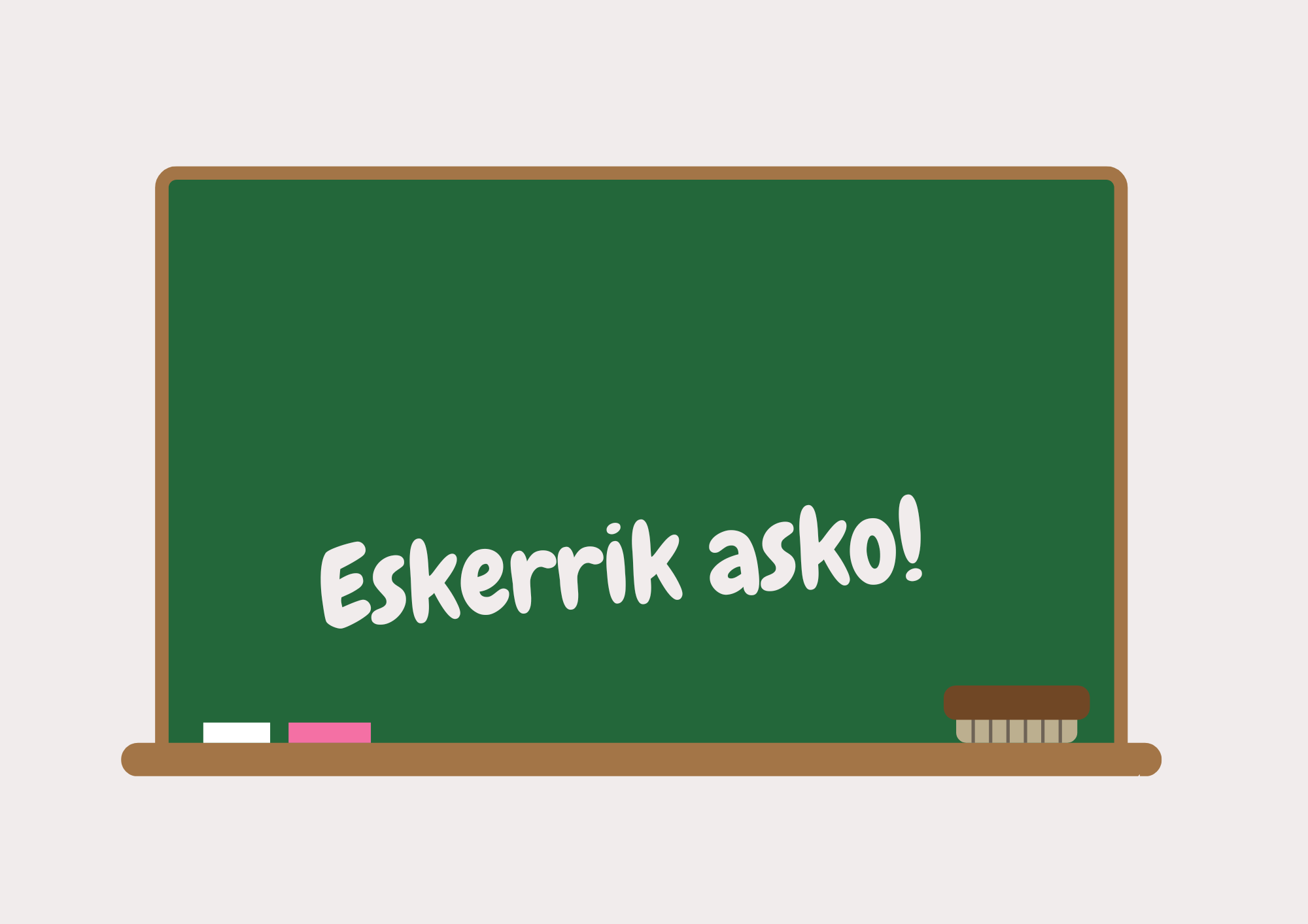 Eskerrak Hirubideko eskola komunitate guztiari