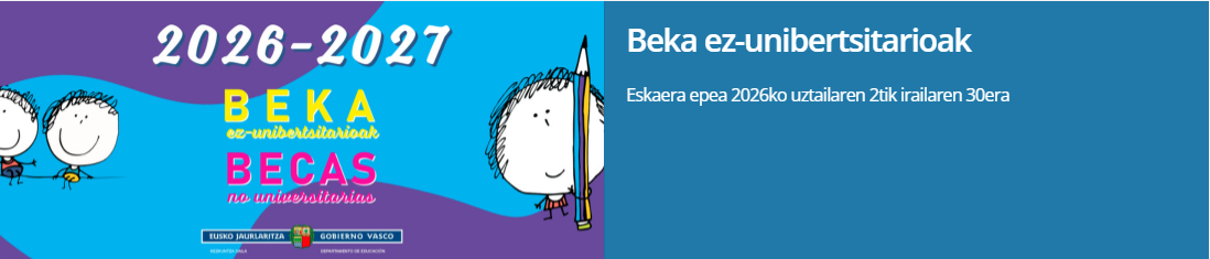 2026-2027: Beka ez-unibertsitarioak